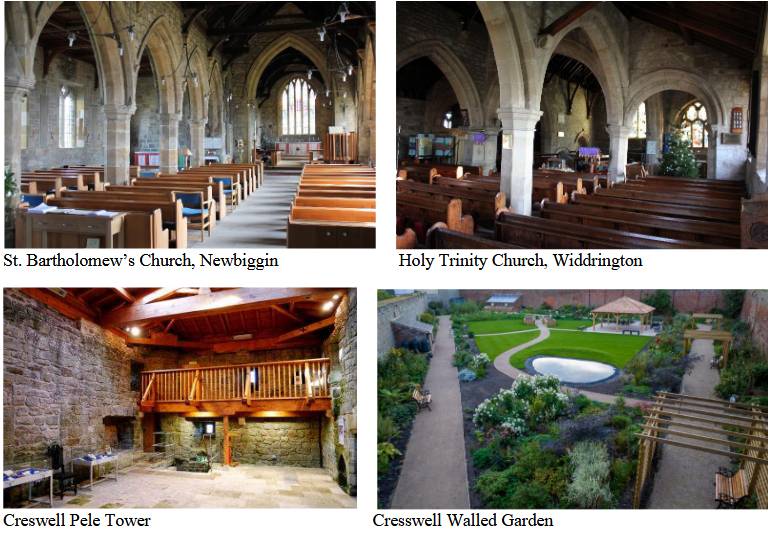 Churches and other locations to be visited on our trip