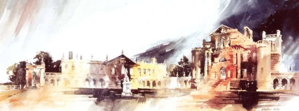 Watercolour of Seaton Delaval Hall © 2010 Stephen Kite
