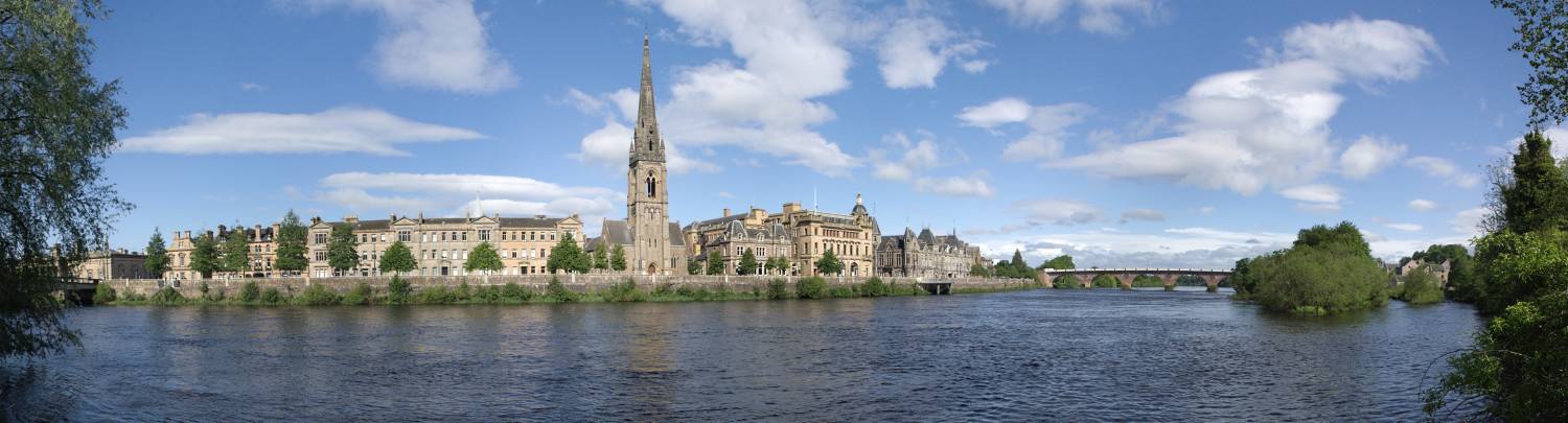 View of Perth across the river Tay
